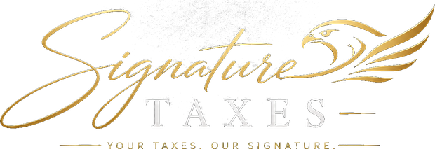 Signature Taxes signature logo with falcon